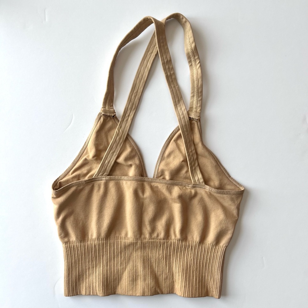 ☀️(A342) NEW Free People Movement Good Karma Crop Tank. Gold. Size: XS/S - Picture 3 of 6